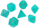 Chessex Borealis: Teal/Gold 7 Dice Set