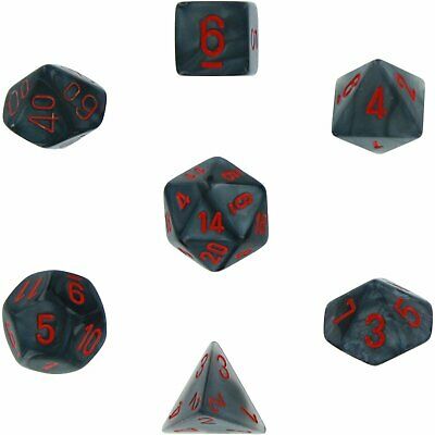Chessex Velvet: Black/Red 7 Dice Set