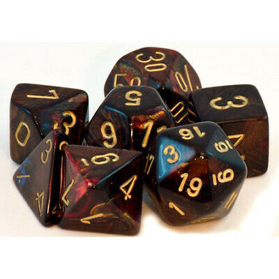 Chessex Scarab: Blue Blood/Gold 7 Dice Set