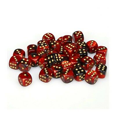 Chessex Gemini: 12MM D6 Black Red/Gold (36)