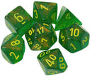 Chessex Borealis: Maple Green/Yellow 7 Dice Set