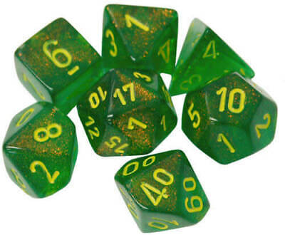 Chessex Borealis: Maple Green/Yellow 7 Dice Set