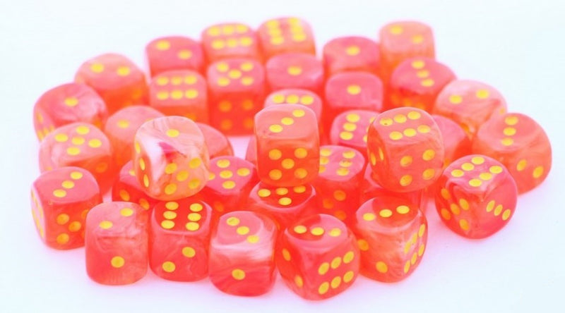 Chessex Ghostly Glow: 12MM D6 Orange/Yellow (36)