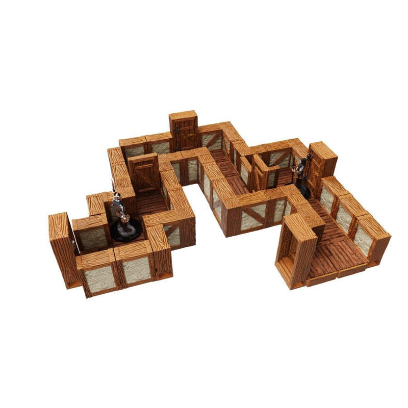 Wizkids Warlock Tiles: Town & Village 1" Straight Walls Expansion