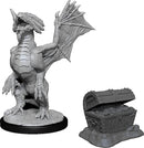 Wizkids Nolzur's Marvelous Miniatures: Bronze Dragon Wyrmling & Pile of Sea Found Treasure