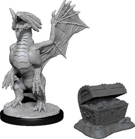 Wizkids Nolzur's Marvelous Miniatures: Bronze Dragon Wyrmling & Pile of Sea Found Treasure